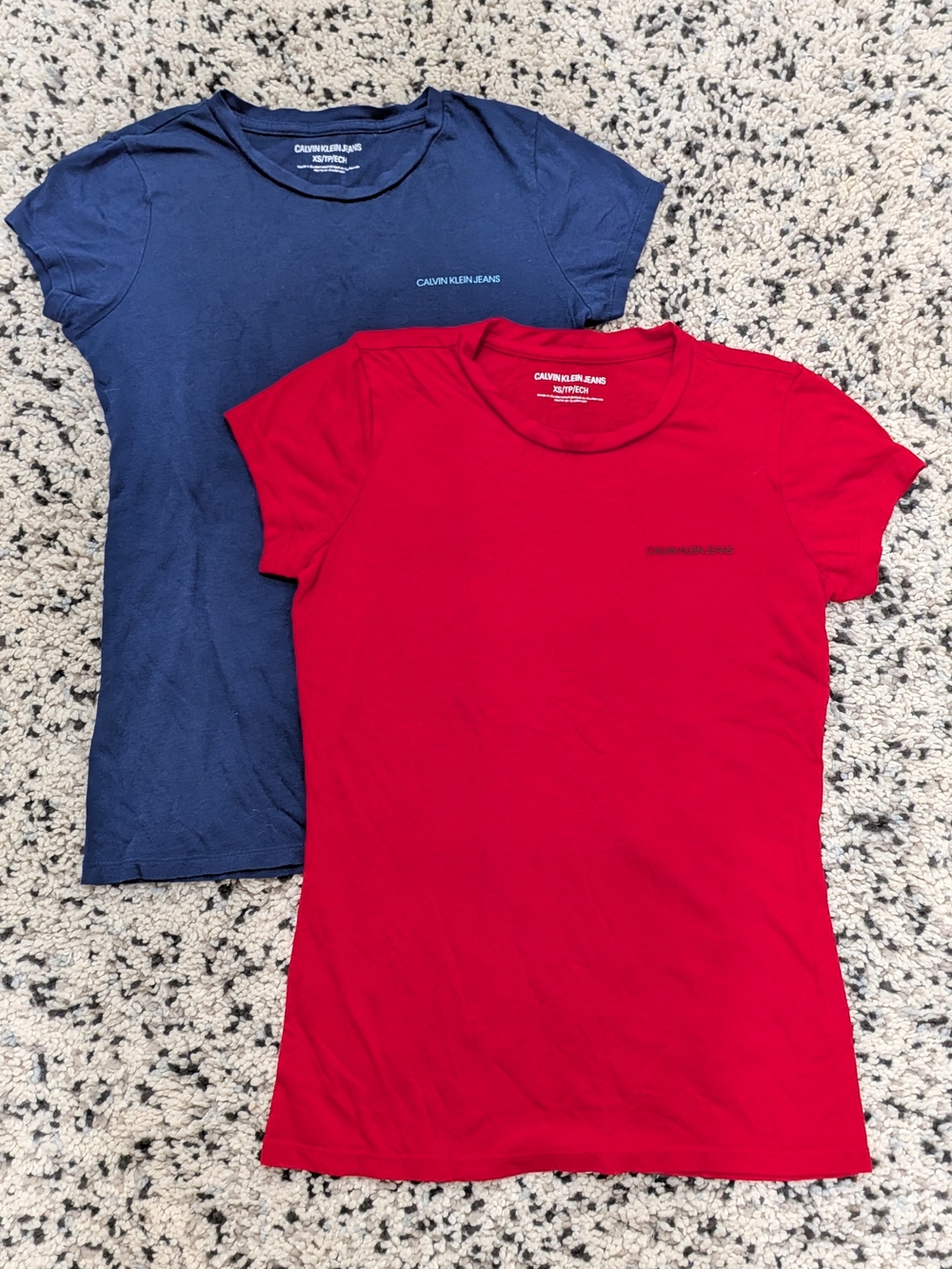 Calvin Klein Jeans Red & Navy Short Sleeve Crew Tees
